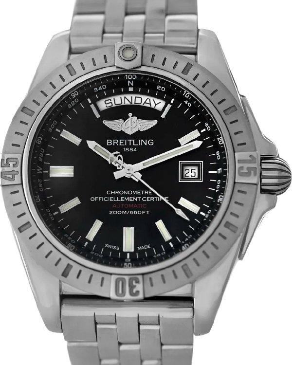 Breitling Galactic Limited Edition 44MM Black Dial Steel Bracelet (A45320)