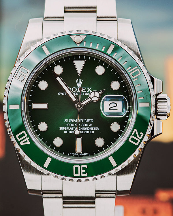 No Reserve - 2014 Rolex Submariner Date “Hulk” 40MM Green Dial Steel Bracelet (116610LV)