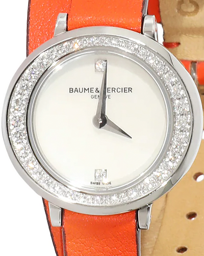 Baume & Mercier Promesse 22MM Mother of Pearl Dial Leather Strap (MOA10290)