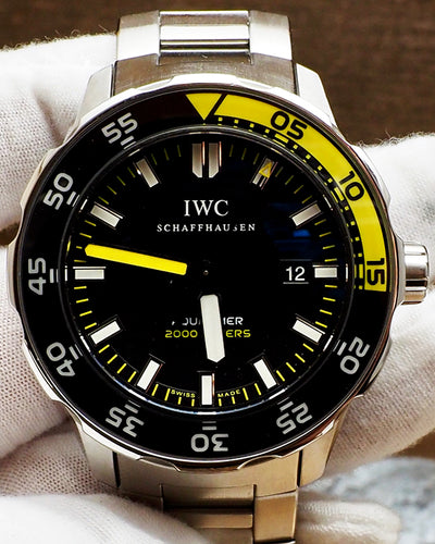 IWC Schaffhausen Aquatimer Automatic 2000 44MM Black Dial Steel Bracelet (IW356808)