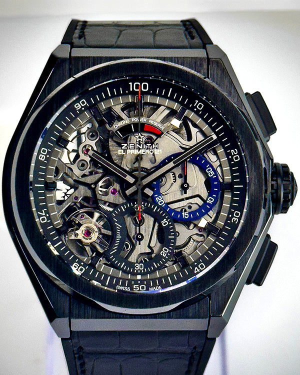 Zenith Defy 21 El Primero 44MM Skeleton Dial Rubber/Leather Strap (49.9000.9004/78.R582)