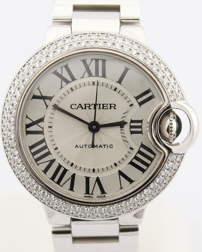 2019 Cartier Ballon Bleu De Cartier 33MM Silver Dial White Gold Bracelet (WE902035)