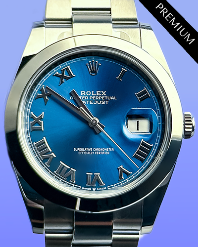 2024 Rolex Datejust 41MM Bright Blue Dial Oyster Bracelet (126300)