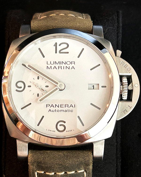 2021 Panerai Luminor Marina 44MM White Dial Leather Strap (PAM01314)