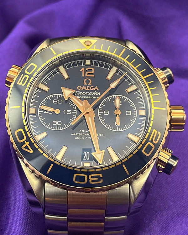 2019 Omega Seamaster Planet Ocean 45.5MM Blue Dial Two Tone Bracelet (215.20.46.51.03.001)