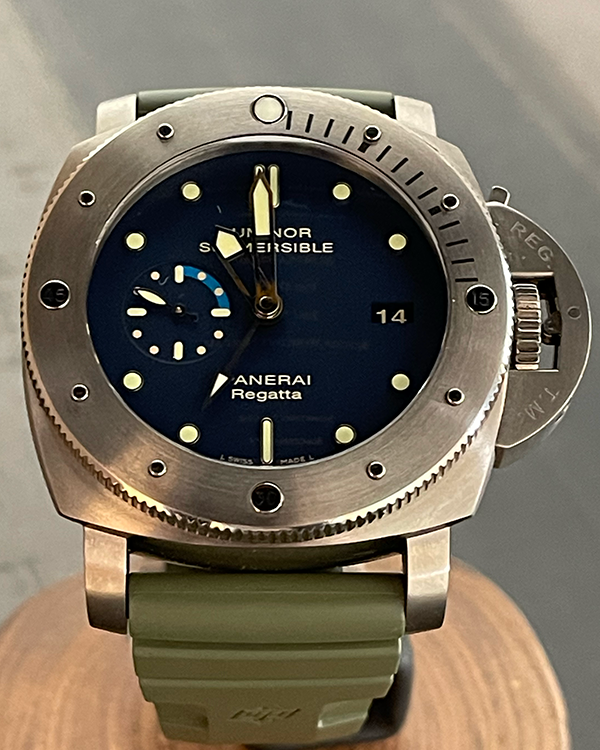 Panerai Luminor Submersible Regatta 47MM Blue Dial Rubber Strap (PAM00371)