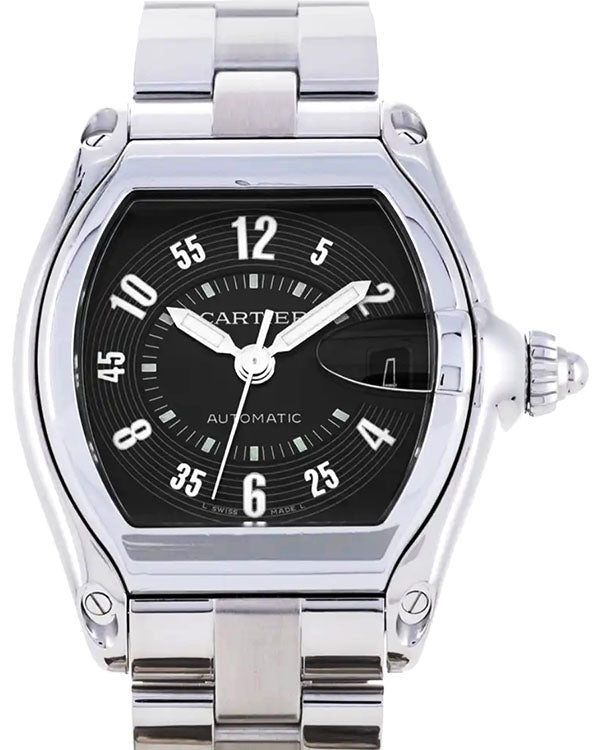 2003 Cartier Roadster 38MM Black Dial Steel Bracelet (W62004V3)