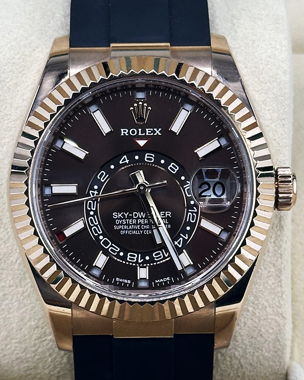 2021 Rolex Sky-Dweller 42MM Chocolate Dial Oysterflex Strap (326235)