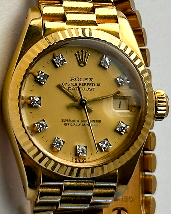 1982 Rolex Lady-Datejust 26MM Champagne Dial Yellow Gold President Bracelet (6917)