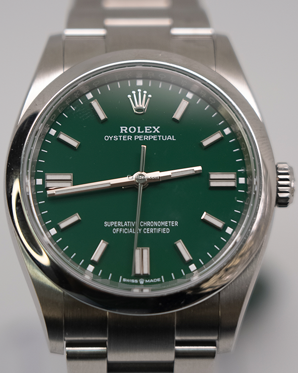 2022 Rolex Oyster Perpetual 36MM Green Dial Oyster Bracelet (126000)