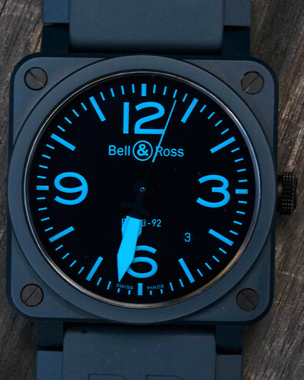 2013 Bell & Ross BR 03-92 42MM Black Dial Rubber Strap (BR-0392-CB)