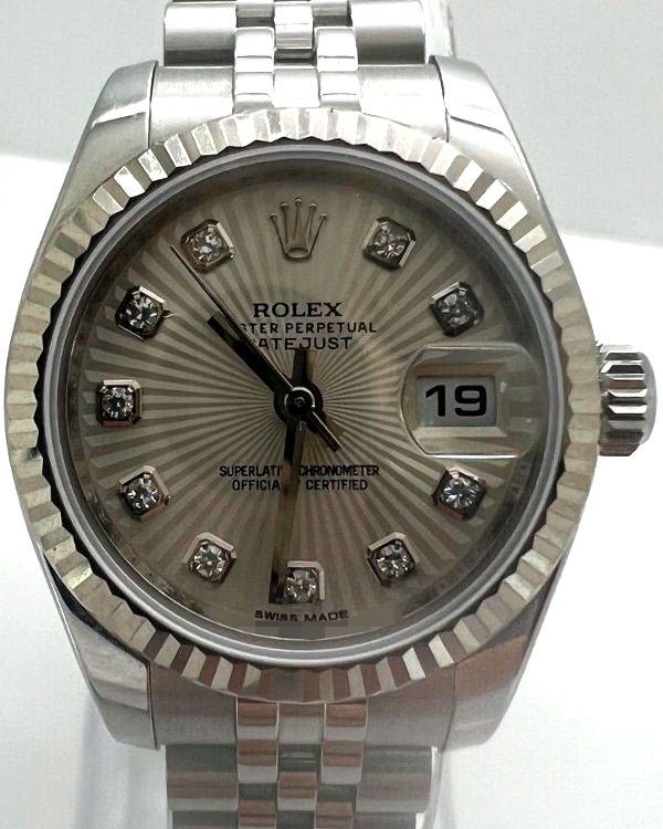 Rolex Lady-Datejust 26MM Silver Starburst Dial Steel Jubilee Bracelet (179174)