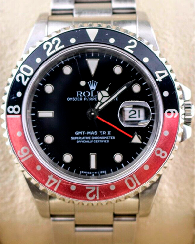 1997 (T Serial) Rolex GMT-Master II "Faded Coke" 40MM Black Dial Steel Bracelet (16710)