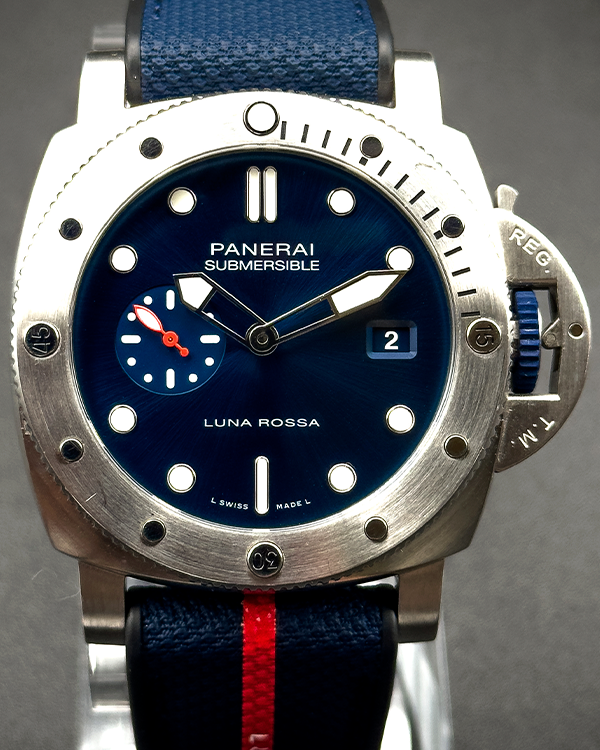 2022 Panerai Luminor Submersible Luna Rossa 44MM Blue Dial Textile Strap (PAM01391)