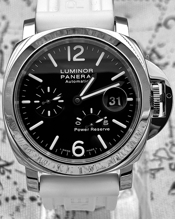 2009 Panerai Luminor Power Reserve 44MM Black Dial Rubber Strap (PAM00090)