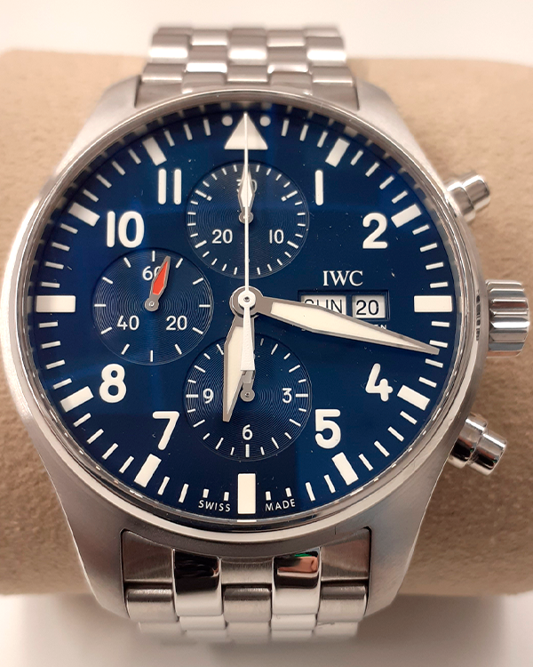 2022 IWC Schaffhausen Pilot Chronograph “Le Petit Prince” 43MM Blue Dial Steel Bracelet (IW377717)