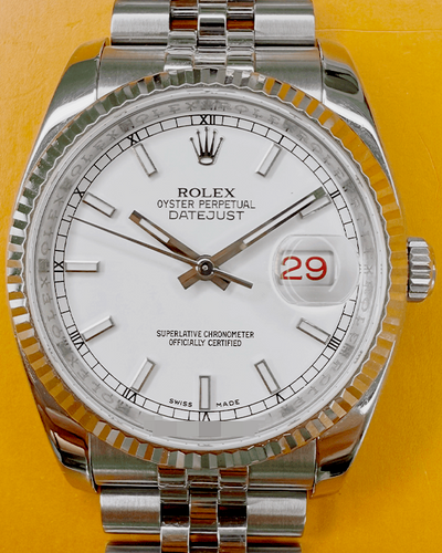 2010 Rolex Datejust 36MM White Dial Jubilee Bracelet (116234)