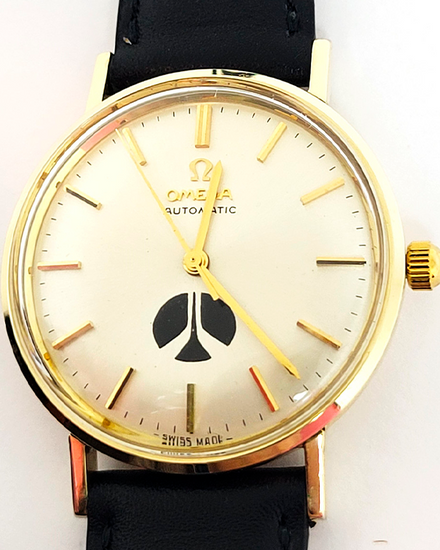 Omega Seamaster DeVille 14k GF 34.2MM Off White Dial Aftermarket Leather Strap (KM6292)