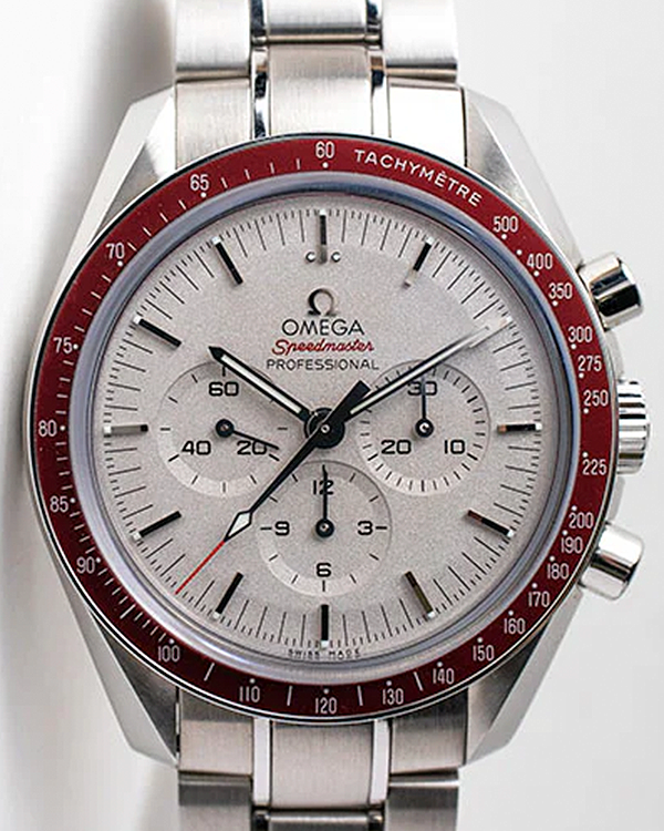 2019 Omega Speedmaster "Tokyo 2020" Red Rising Sun 42MM Silver Dial Steel Bracelet (522.30.42.30.06.001)