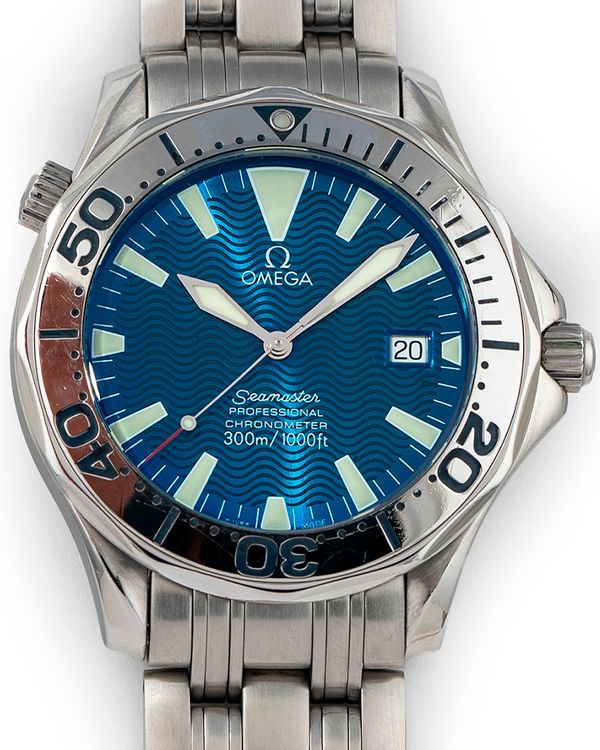 2002 Omega Seamaster 300M 41.5MM Blue Dial Steel Bracelet (2055.80.00)