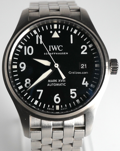 2022 IWC Schaffhausen Pilot Mark XVIII 40MM Black Dial Steel Bracelet (IW327011)