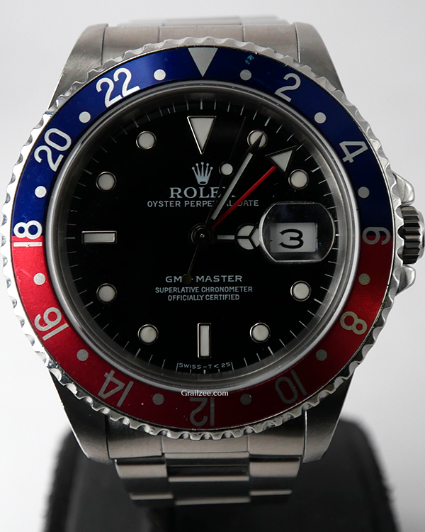 Rolex GMT-Master "Pepsi" 40MM Black Dial Steel Bracelet (16700)