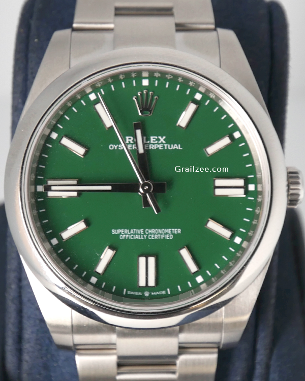 2023 Rolex Oyster Perpetual 41MM Green Dial Oystersteel Bracelet (124300)