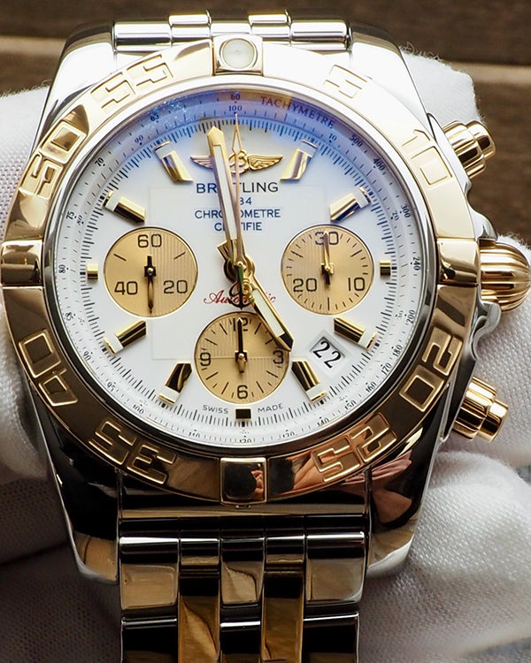 Breitling Chronomat 44MM White Dial Two-Tone Bracelet (CB0110)