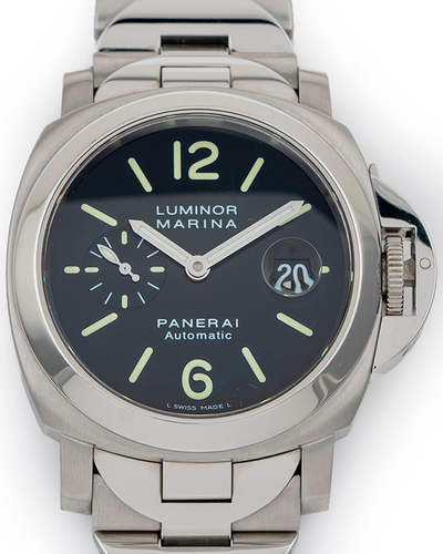 2005 Panerai Luminor Marina Automatic 44MM Black Dial Steel Bracelet (PAM00220)