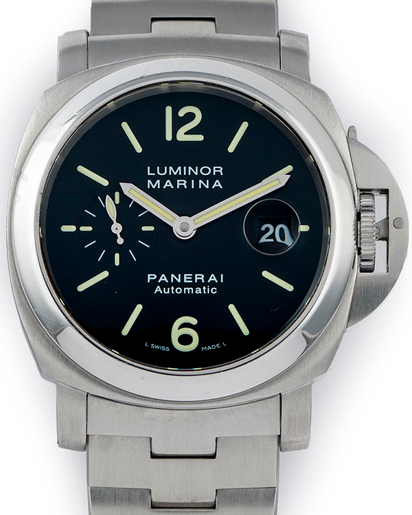 Panerai Luminor Marina Automatic 44MM Black Dial Steel Bracelet (PAM00299)