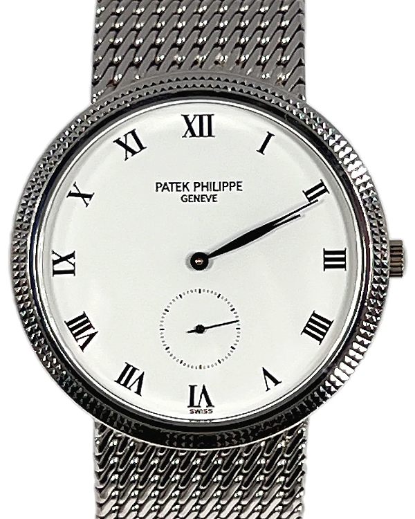 Patek Philippe Calatrava 33MM White Dial White Gold Bracelet (3919G)