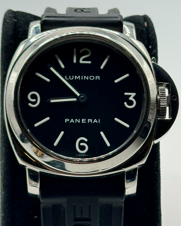 Panerai Luminor Base 44MM Black Dial Rubber Strap (PAM00112)