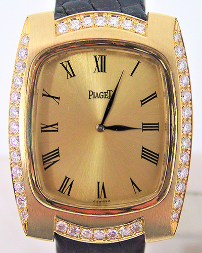 Piaget Emperador 41.4x33MM Champagne Dial Aftermarket Leather Strap (9741)