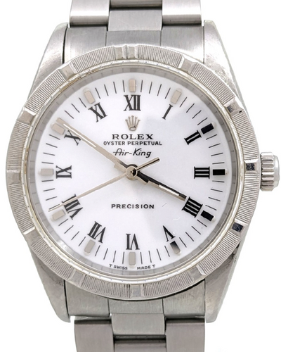 Rolex Air-King Precision 34MM White Dial Oyster Bracelet (14000)