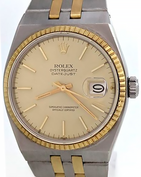 Rolex Datejust Oysterquartz 36MM Quartz Champagne Dial Two-Tone Oysterquartz Bracelet (17013)