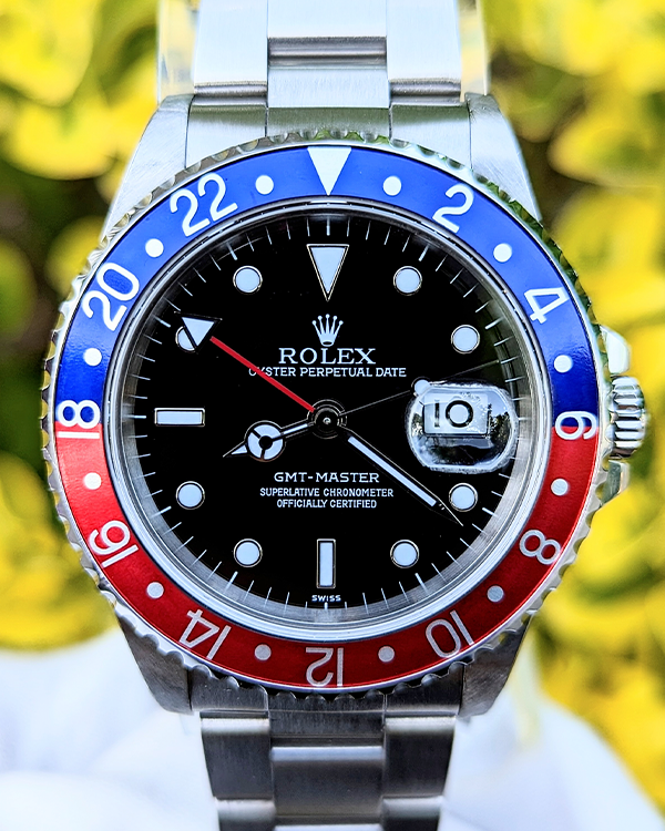 1999 Rolex GMT Master "Pepsi" Aluminum Bezel Black Dial (16700)