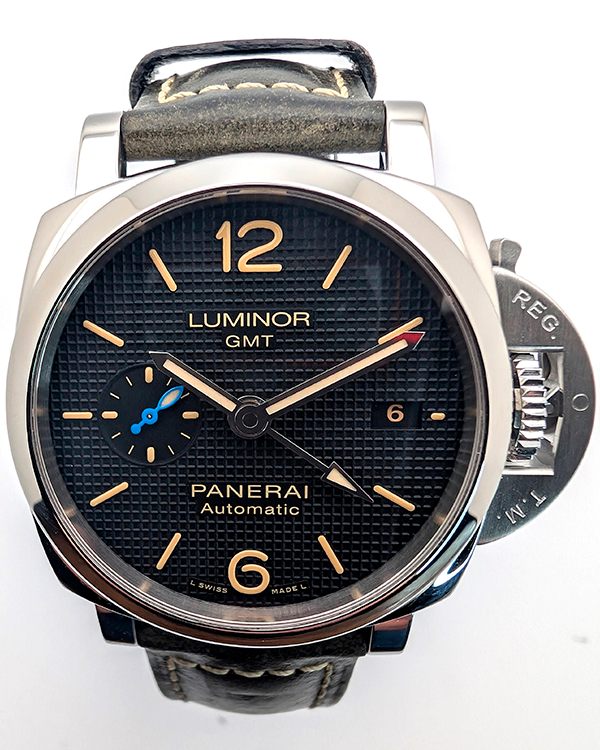 2021 Panerai Luminor 1950 3 Days GMT Automatic Limited Edition 42MM Black Dial Leather Strap (PAM01535)