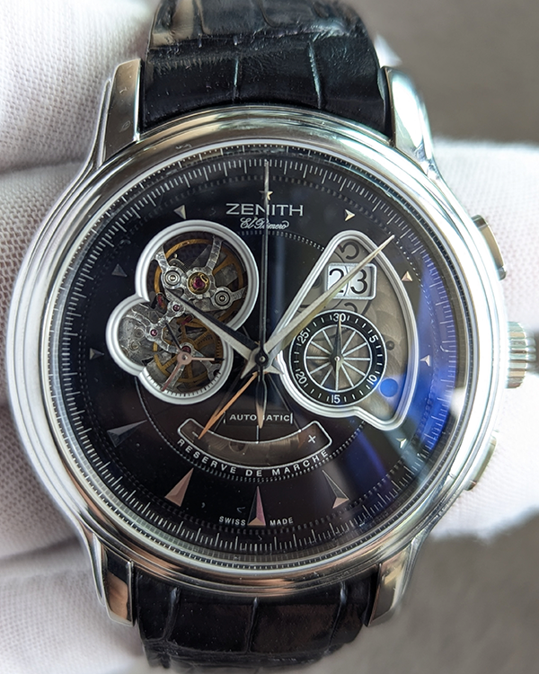 Zenith El Primero Chronomaster 45MM Black Dial Leather Strap (03.1260.4039)