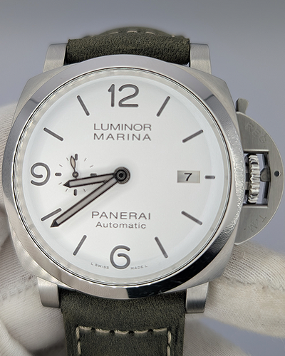 2021 Panerai Luminor Marina 44MM White Dial Leather Strap (PAM01314)