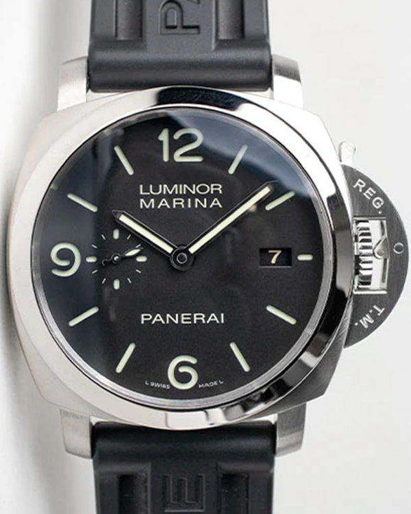 2011 Panerai Luminor Marina 1950 44MM Black Dial Rubber Strap (PAM00312)