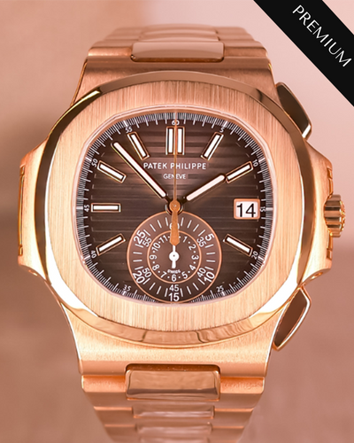 2018 Patek Philippe Nautilus 40.5MM Rose Gold Black Dial Bracelet (5980/1R)