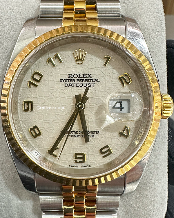 Rolex Datejust 36MM White Jubilee Dial Two-Tone Jubilee Bracelet (116233)