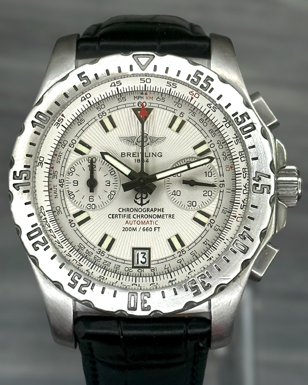 2008 Breitling Skyracer 43.5MM Silver Dial Leather Strap (A27362)