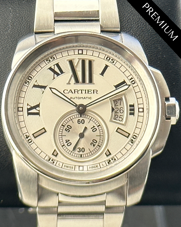 2012 Cartier Calibre De Cartier 42MM Silver Dial Steel Bracelet (W7100015)