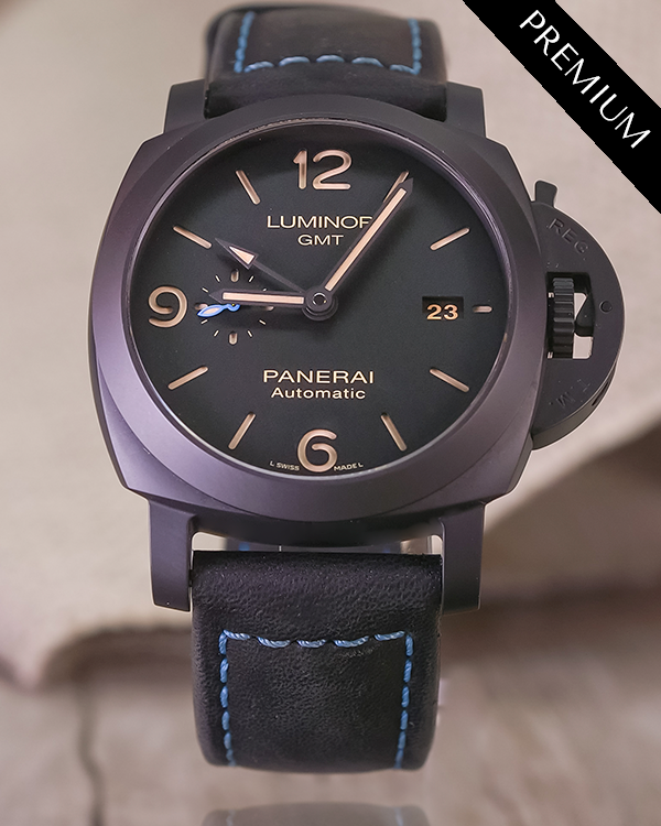 2021 Panerai Luminor 1950 GMT Automatic 44MM Black Dial Rubber Strap (PAM01441)