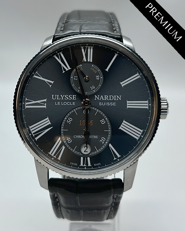 Ulysse Nardin Marine Torpilleur 42MM Grey Dial Leather Strap (1183-310/42-BQ)