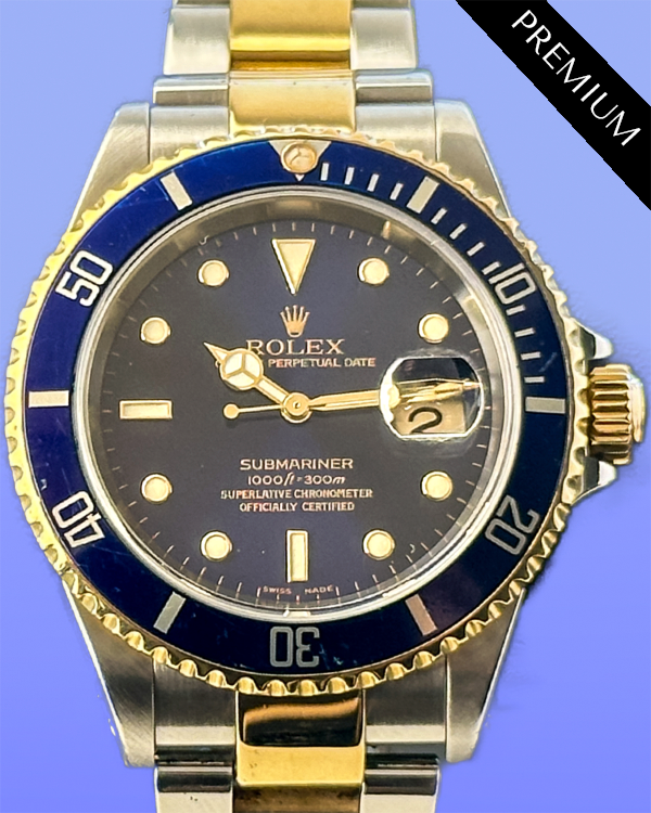 2001 (Y Serial) Rolex Submariner Date "Bluesy" 40MM Blue Dial Two-Tone Oyster Bracelet (16613)