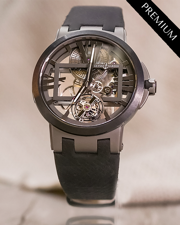 2017 Ulysse Nardin Executive Skeleton Tourbillon 45MM Skeleton Dial Leather Strap (1713-139)