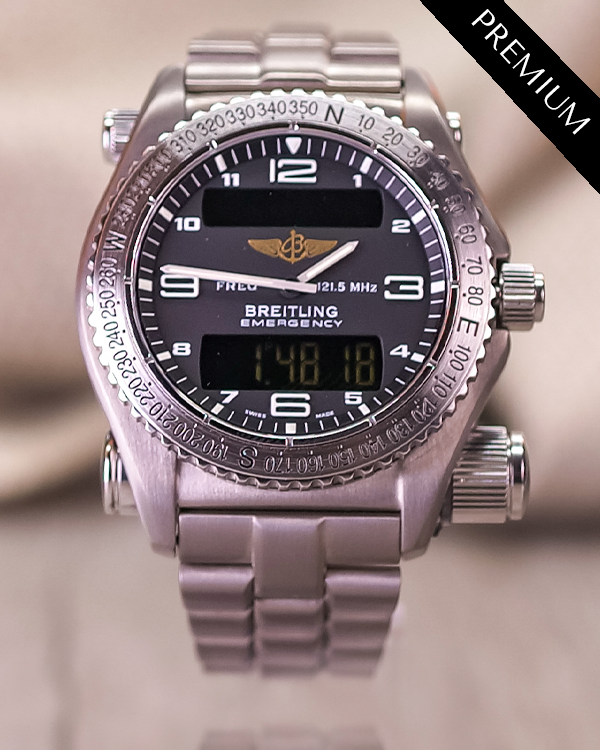 Breitling Emergency 43MM Quartz Black Dial Titanium Bracelet (E56321)