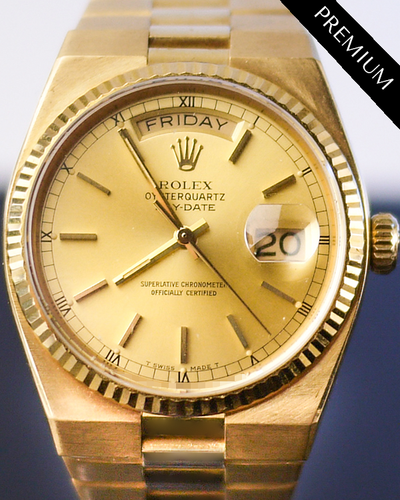 Rolex Day-Date Oysterquartz 36MM Quartz Champagne Dial Yellow Gold Bracelet (19018)